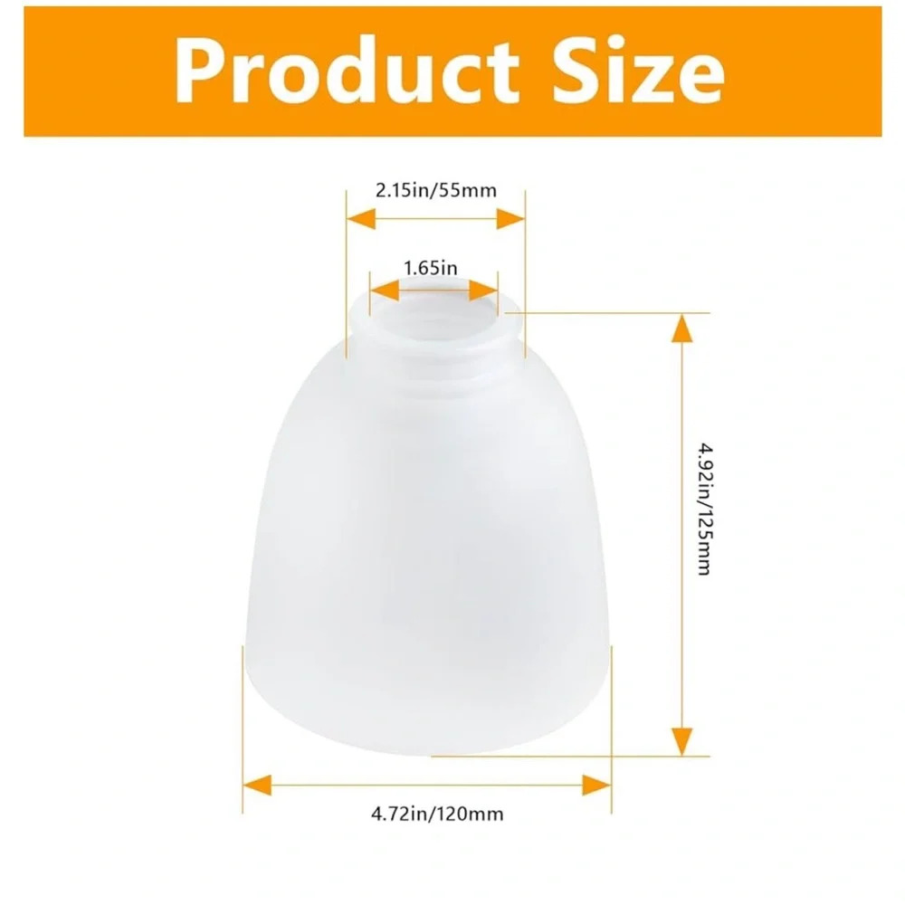 White Frosted Bell-Shaped Glass Lampshade - Picture 2 of 4